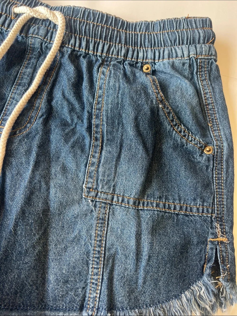 Maurices Indigo Denim Drawstring Shorts